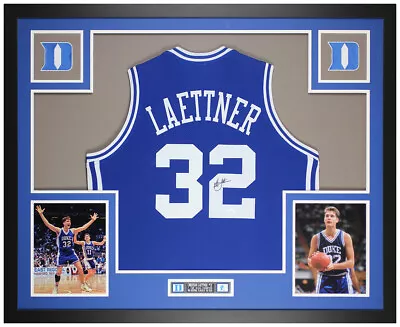 Christian Laettner Autographed & Framed Duke Blue Devils Jersey JSA COA • $550
