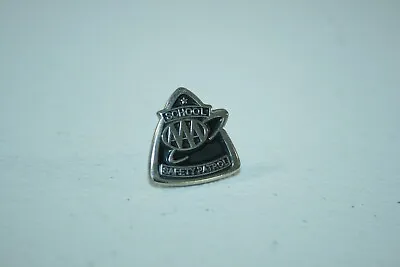 NEW AAA School Safety Patrol Black Silver Pinback Pin .75  Tall NEW • $9.99