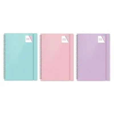 £4.60 • Buy A4 Note Pad Spiral Poly Pastel Banded Twinwire Notebook 160 Page/80 Sheet Lined