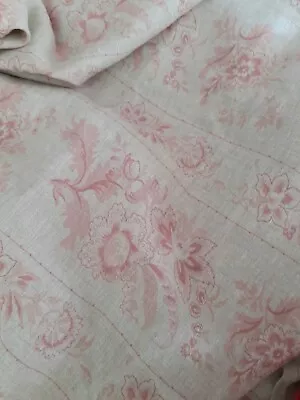 ~Cabbages And Roses India Rose Fabric On Natural Linen ~ • £88
