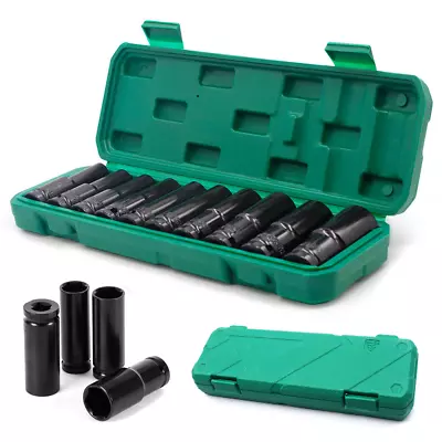 1/2 Inch Drive Deep Impact Drive Socket Sets Sockets Adapters 10 Pieces • $18.63