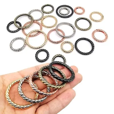 Spring O Twist Ring Bag Strap Buckle Carabiner Key Dog Chain Snap Clip Trigger • £2.63