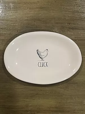 Rae Dunn Line Chicken Cluck Oval Snack Plate • $14