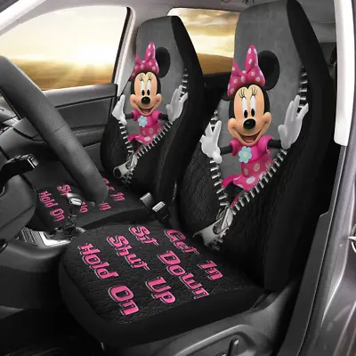 Minnie Mouse Get In Sit Down Shut Up Hold On Car Seat Covers (Set Of 2) • $49