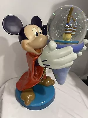 RARE LE Disney Big Fig Sorcerer Mickey 22  Musical Lighted Snow Globe Statue • $599.99