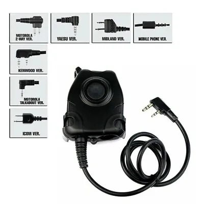 Tactical Headset U94 PTT Button Walkie-Talkie Headset Plug Adapter Airsoft Radio • $19.99