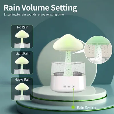 Raining Cloud Humidifier Diffuser Colour Changing Night Light W/Rain Drop Sounds • £36.99