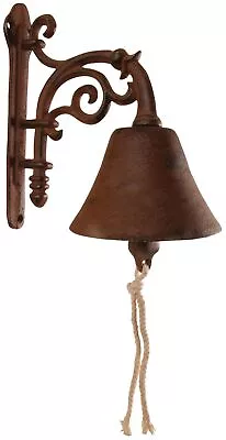 Wall Mounted Large Rustic Garden Bell  Cast Iron • £16.99