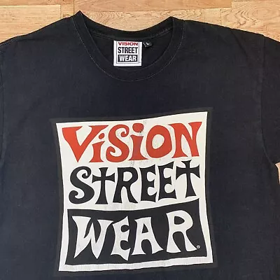 Vision Street Wear Shirt Black Mens Large 80s Skateboarding Culture Brand Tee • $50