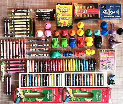 Vintage Crayon Lot Crayons Glitter Glow Goldfaber Faber-Castell Golden Buncho • $45