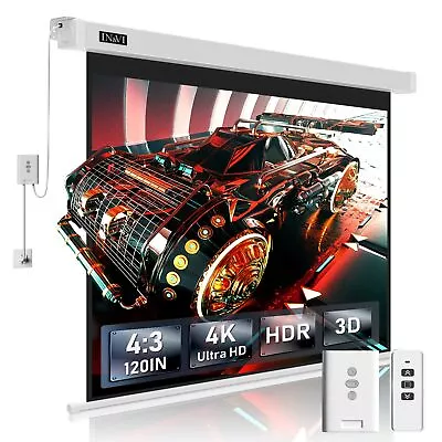 Motorized Projector Screen178°Viewing Angle Electric ALR Movie Screen 4:3 4K... • $237.65