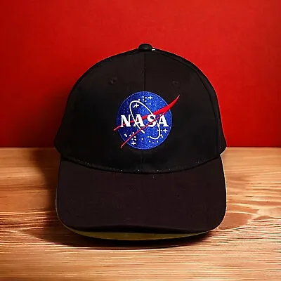 H&M X NASA Black Hat Cap Front Patch Logo Strap Back Outer Space Astronaut • $10.25
