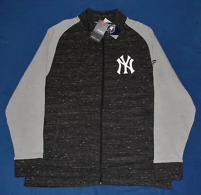 NWT New York Yankees MLB Full Zip Charcoal Gray Sweatshirt Jacket Size XXL 2XL • $27