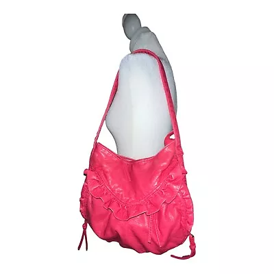 Red Marc Ekco Slouchy Shoulder Handbag Pink Vegan Non Leather  VGC • $31.50