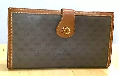 Authentic GUCCI GG Monogram Vintage Canvas Long Continental Wallet Organizer • $119.50