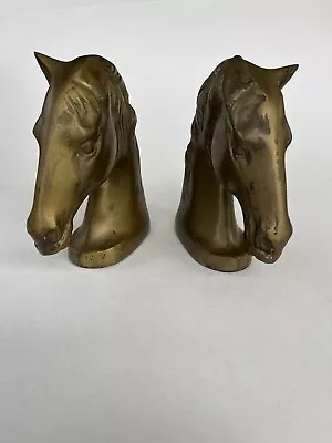 Gatco Solid Brass Horse Head Equestrian Book Ends 5.5” Made In Korea • $49.99