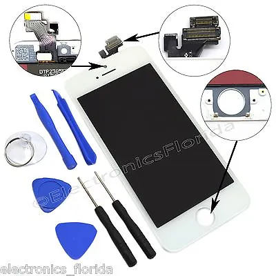 White LCD Screen Replacement Digitizer Glass Assembly For IPhone 5 With Tools • $18.22