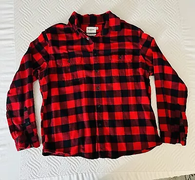 Goodfellow Lumberjack Flannel Shirt XL Long Sleeve Button Up Red Plaid • $4.02