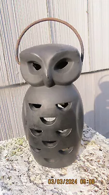 Vtg Black Cast Iron Luminary Garden OWL • $55