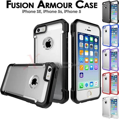 Apple IPhone SE 5s 5 [Fusion Armour] Premium Slim Hybrid Protective Case Cover • £1.95