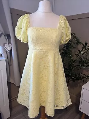 BNWT Miss Selfridge Ladies Lemon Lace Dress Uk 12 • £2.50