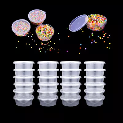 $13.21 • Buy 12/20/25PCS Slime Storage Containers Foam Ball Storage Cups Containers With Lids