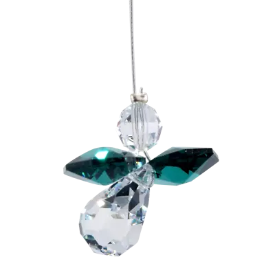 £7.99 • Buy Emerald Green Crystal MAY Birthday Birthstone Small Guardian Angel Hanging Charm