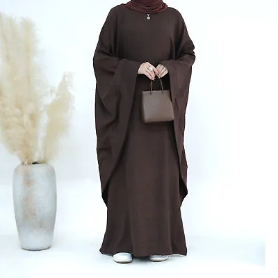 Women Batwing Sleeve Dress Muslim Abaya Dubai Kaftan Islamic Robe Gown Ramadan • $66.61