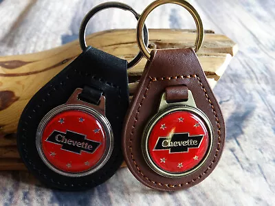 NEW RARE VINTAGE 1970s CHEVY Chevrolet CAR Leather Key Chain Ring Fob NOS • $19.99