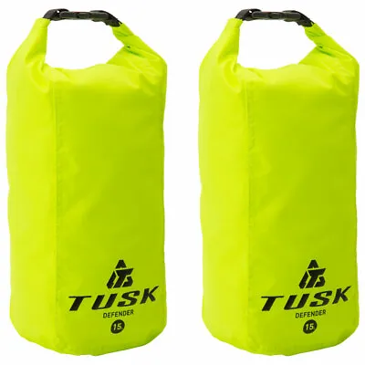 Tusk Defender Dry Bag Set Of 2ea 15 Liter Flo Green Motorcycle MX ATV (SET Of 2) • $24.59