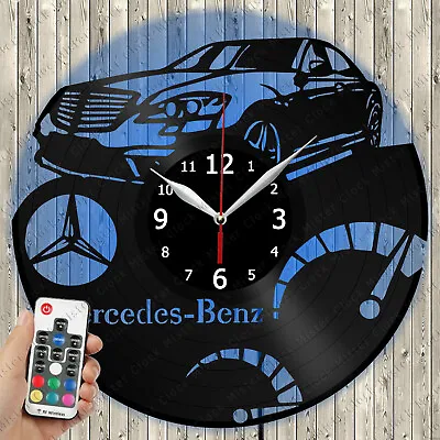 LED Clock Mercedes Benz LED Light Vinyl Record Wall Clock LED Wall Clock 3990 • $48.32