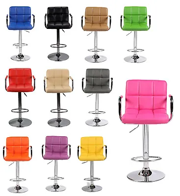 £69.99 • Buy Breakfast Bar Kitchen Stools Leather PU Home Dining Stool Chair Barstools Adjust
