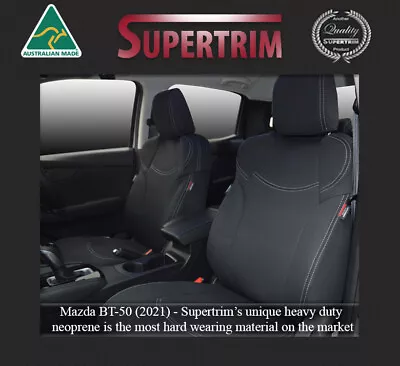 Mazda BT-50 TF (2021-Now) Neoprene Seat Covers FRONT Full-back (No Pockets) • $284.05