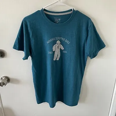 $9.99 • Buy Mountain Hardwear Mens Blue Graphic Sleeping Bags Short Sleeve T-shirt Sz S