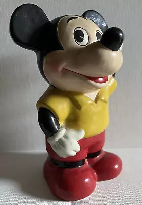 Vintage Walt Disney Productions Mickey Mouse Toy Bank Disneyland Ceramic Japan • $17.99