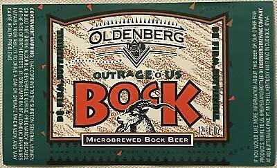 Rare Vintage Bock Beer Label Outrage USA Oldenburg Ft. Mitchell KY 1980s 1990s • $5.99