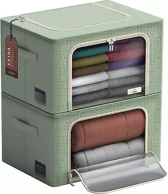 Sorbus Jumbo Storage Bins: Stackable Foldable Clothes Organizer - Metal Frame. • $34.97