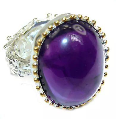 Vintage Beauty Amethyst .925 Sterling Silver Handcrafted Ring Size 7 1/4 • $46.37