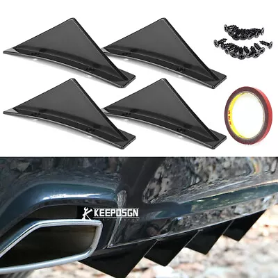 Glossy Rear Diffuser Bumper Lip 4 Shark Fin Spoiler For Mazda Miata MX-5 MX5 • $15.69