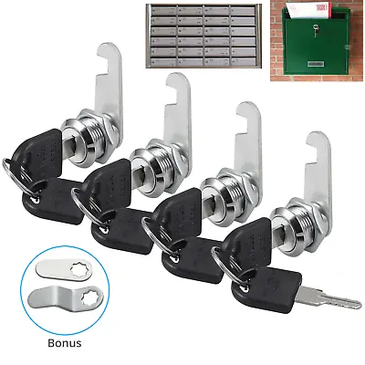 4X 16mm Keyed Cylinder Cam Locks Tool Box File Cabinet Desk Drawer With 8 Keys • $11.85