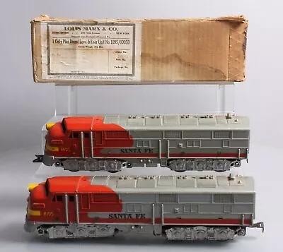 Marx 3158 Vintage O Santa Fe AA Diesel Set #1095/1095D/Box • $26