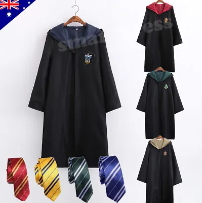 $22.95 • Buy Harry Potter Adult Kids Robe Cloak Gryffindor Slytherin Tie Cosplay Costume Cape