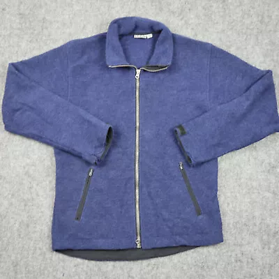 Ibex Jacket Mens Small Blue Merino Wool Mock Neck Outdoors Hiking Sweater USA • $64.88