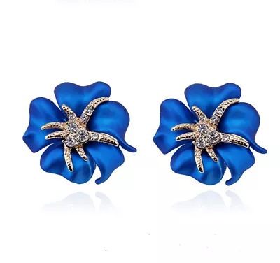 MARNI H&M   Blue Flower Shape Earrings • $29.99