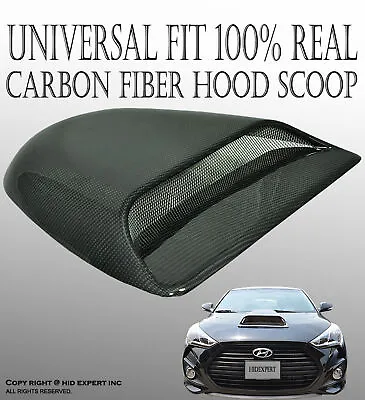 JDM 100% Real Carbon Fiber DECORATIVE FUNCTIONAL HOOD SCOOP AIR FLOW VENT C117 • $269.99