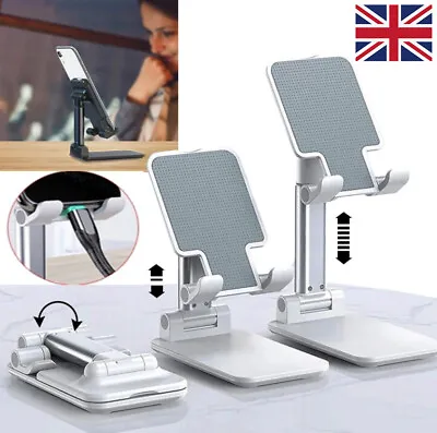 Portable Universal Adjustable Mobile Phone Stand Desktop Holder For IPhone IPad • £5.29