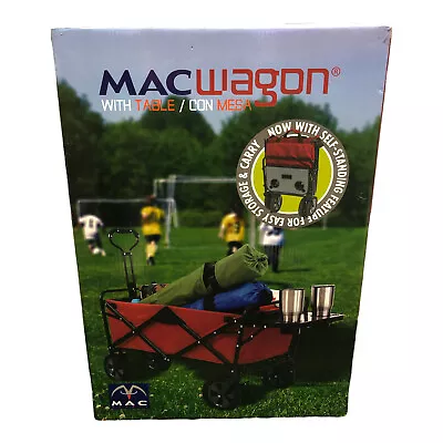 Macwagon Heavy Duty Folding Wagon With Table 150lb Capacity Red • $84.07