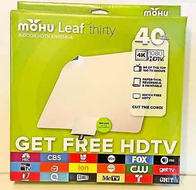 Mohu - Leaf Thirty Amplified Indoor HDTV Antenna 40-Mile Range Reversible • $25