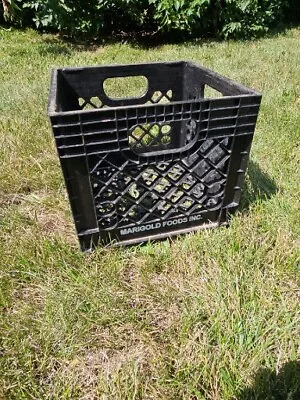 Marigold Foods Dairy Plastic Milk Crate Black Vintage VTG  • $29.77