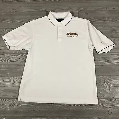 Michigan State Shirt Mens M White Nike Golf Polo Vintage Basketball Collar 4274 • $14.96